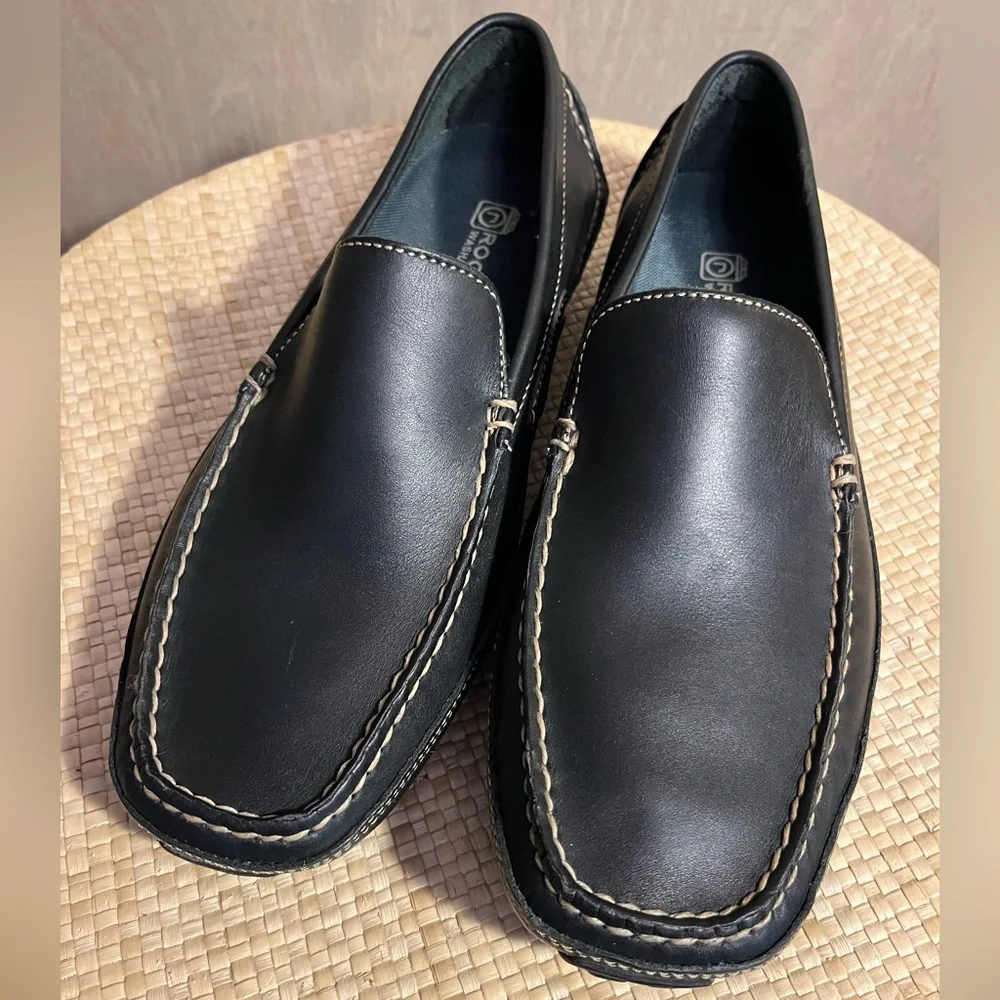 Rockport Black Leather Driving Mocs Men’s Size 9